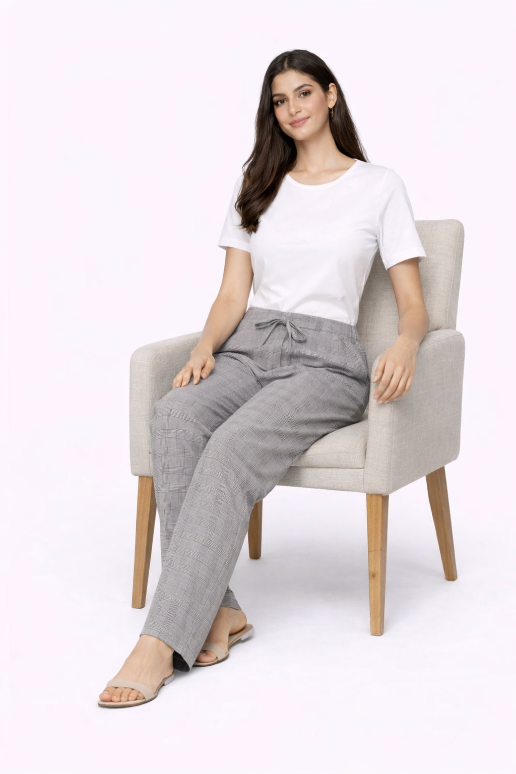 Women Grey Straight Fit Trousers