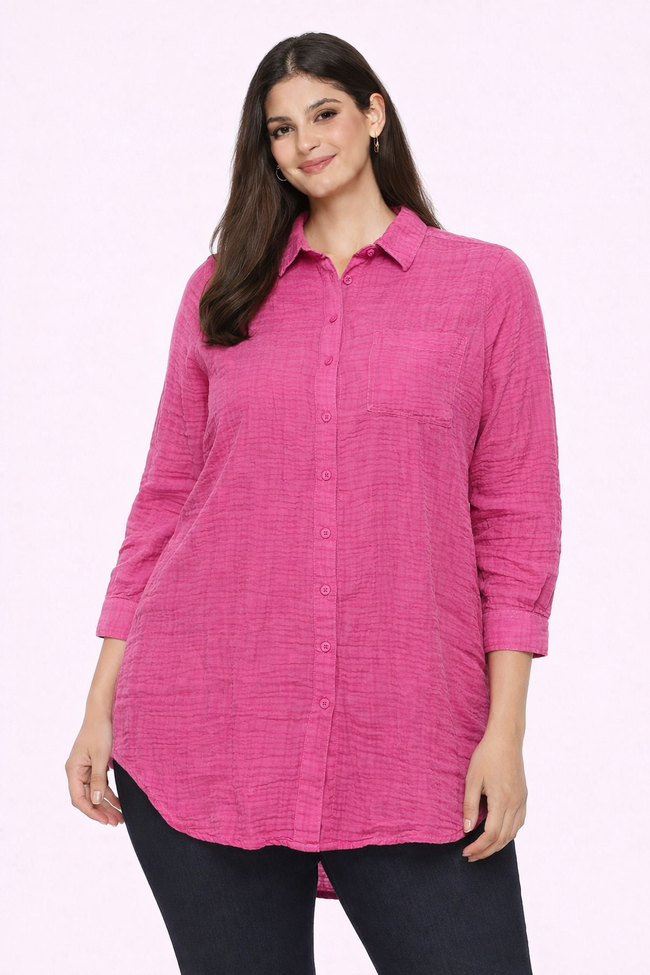 Women Pink Shirt Style Top