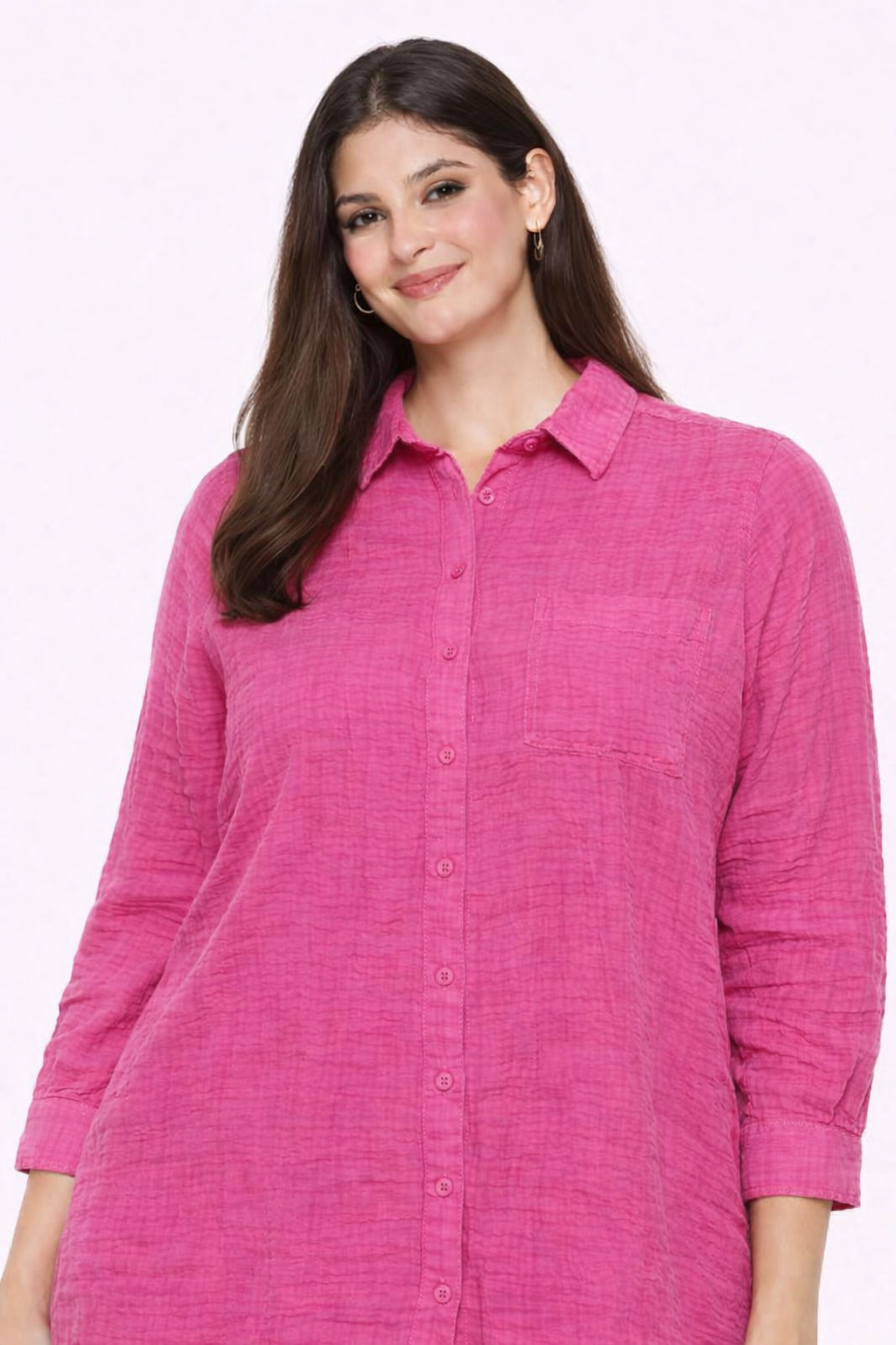 Women Pink Shirt Style Top