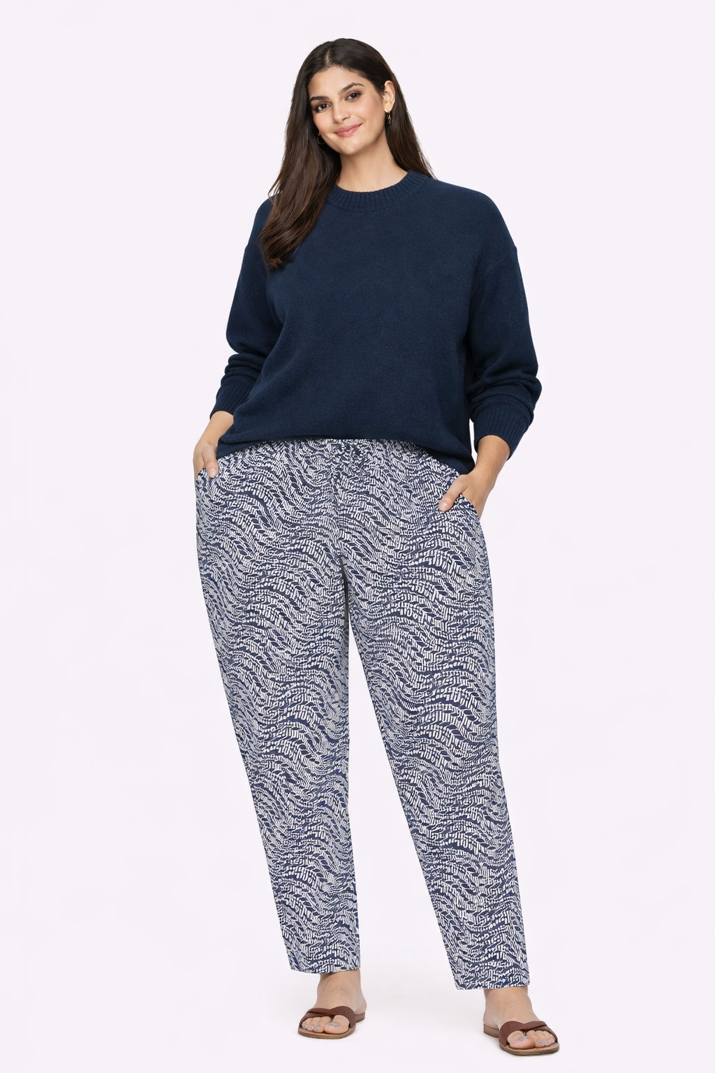 Women Blue Straight Fit Pants