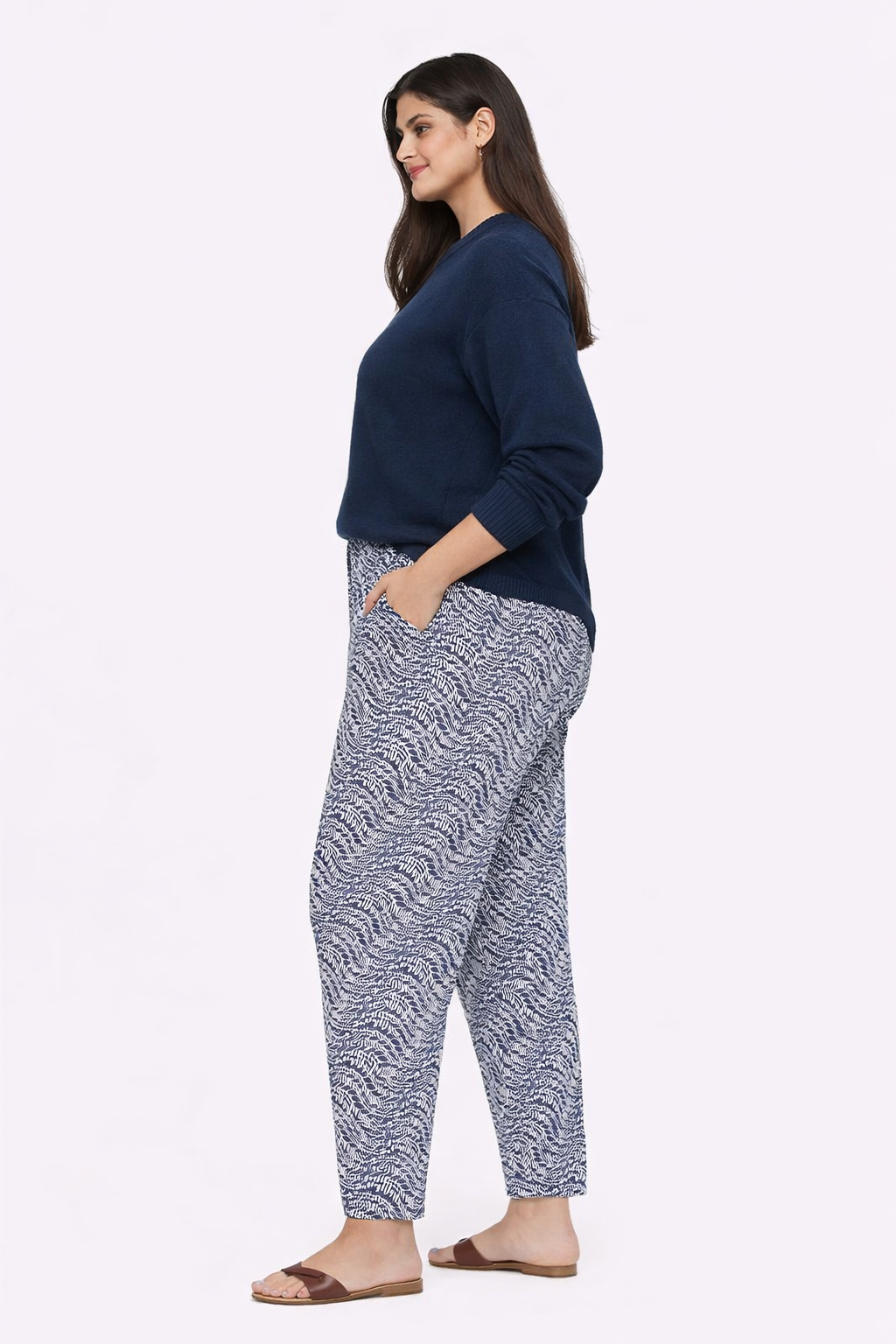 Women Blue Straight Fit Pants
