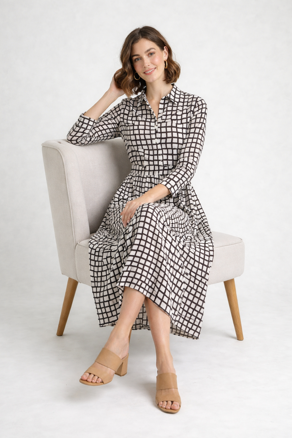 Women Black Midi Dress