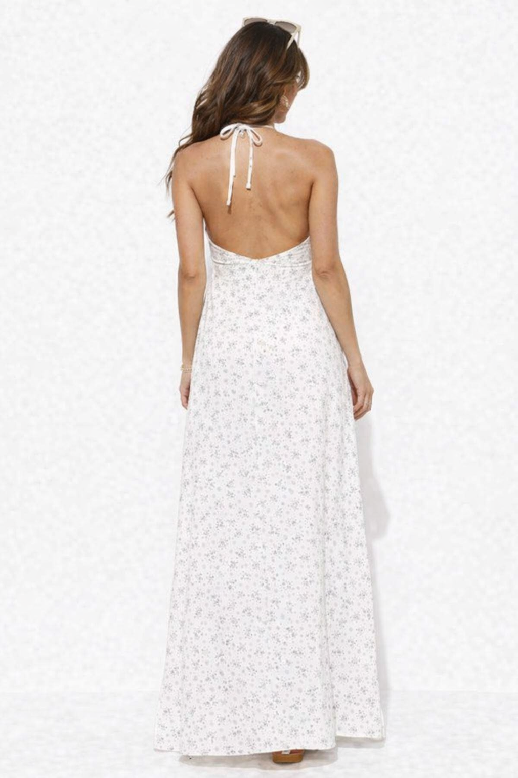 Women White Floral Maxi Dress