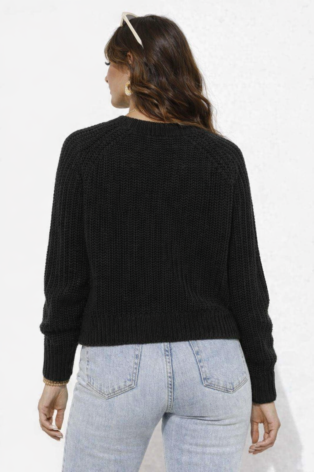 Women Black Knit Cardigan