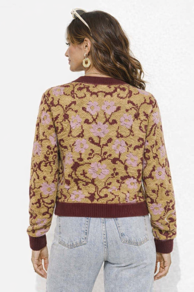 Women Multi Floral Acrylic Sweater