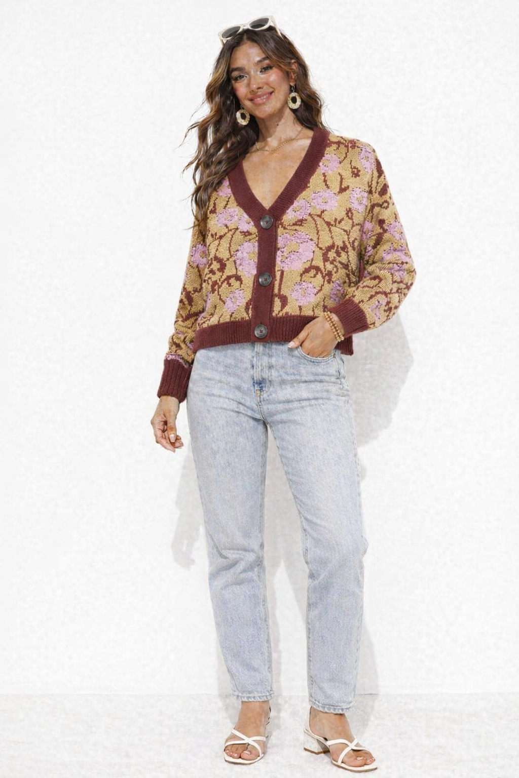 Women Multi Floral Acrylic Sweater