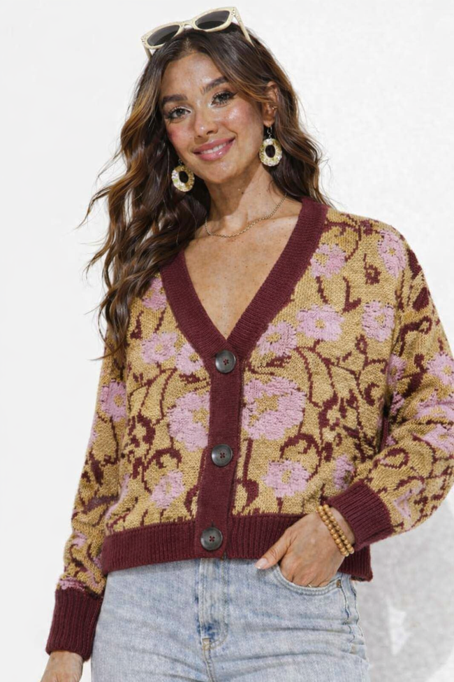 Women Multi Floral Acrylic Sweater