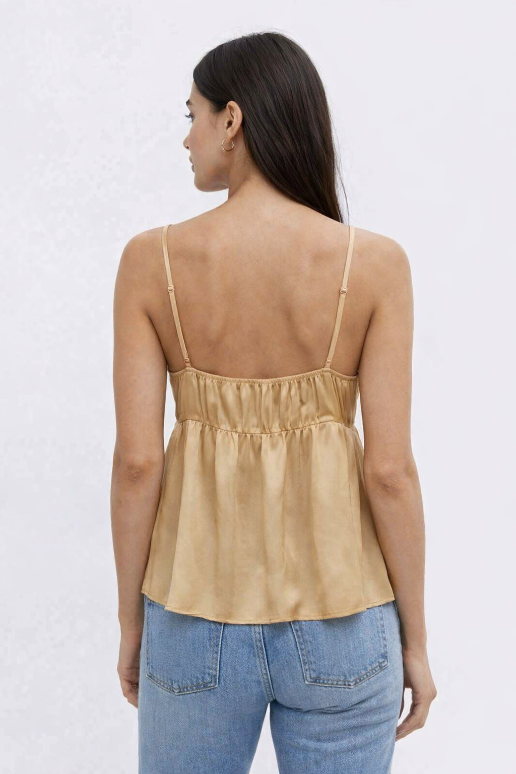 Women Brown Satin Camisole Top