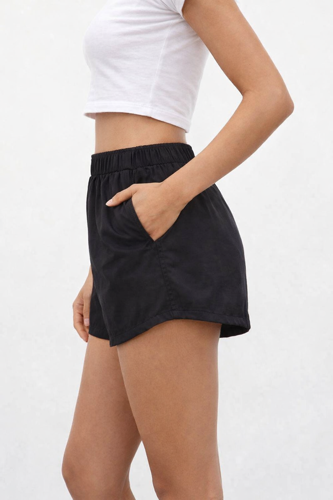 Women Black Casual Summer Shorts