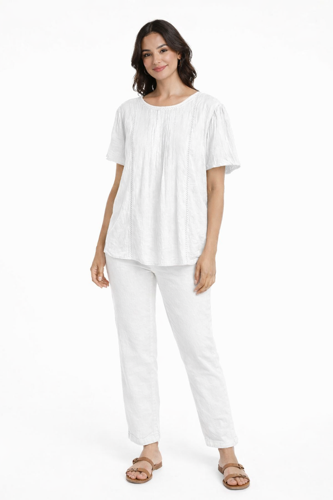 Women White Plus Size Long Top