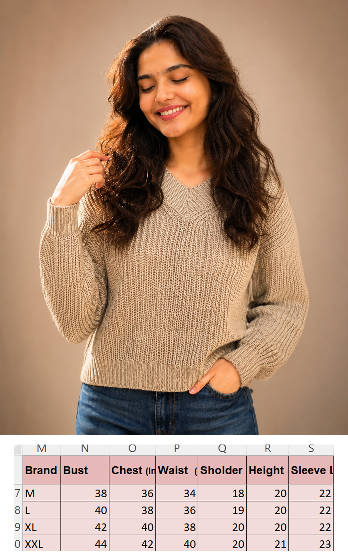 Women Brown Acrylic Sweater