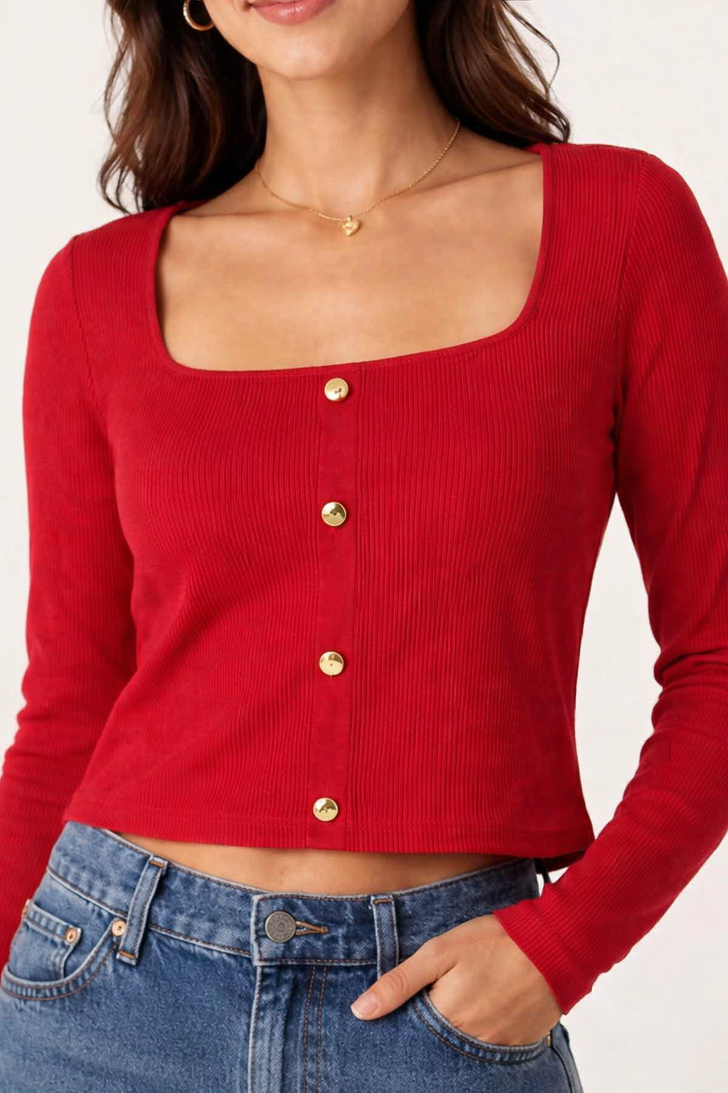 Women Red Crop Top