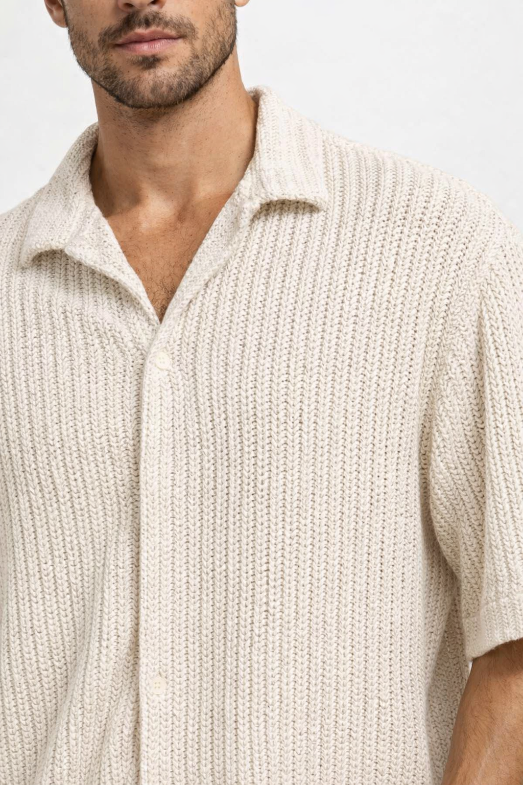 Men Cream Summer Shirt