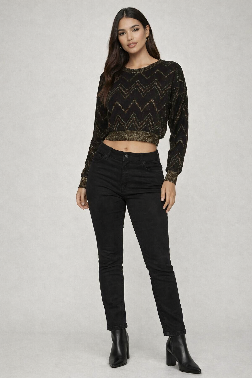 Women Black Crop Top