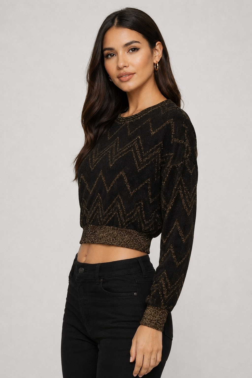 Women Black Crop Top