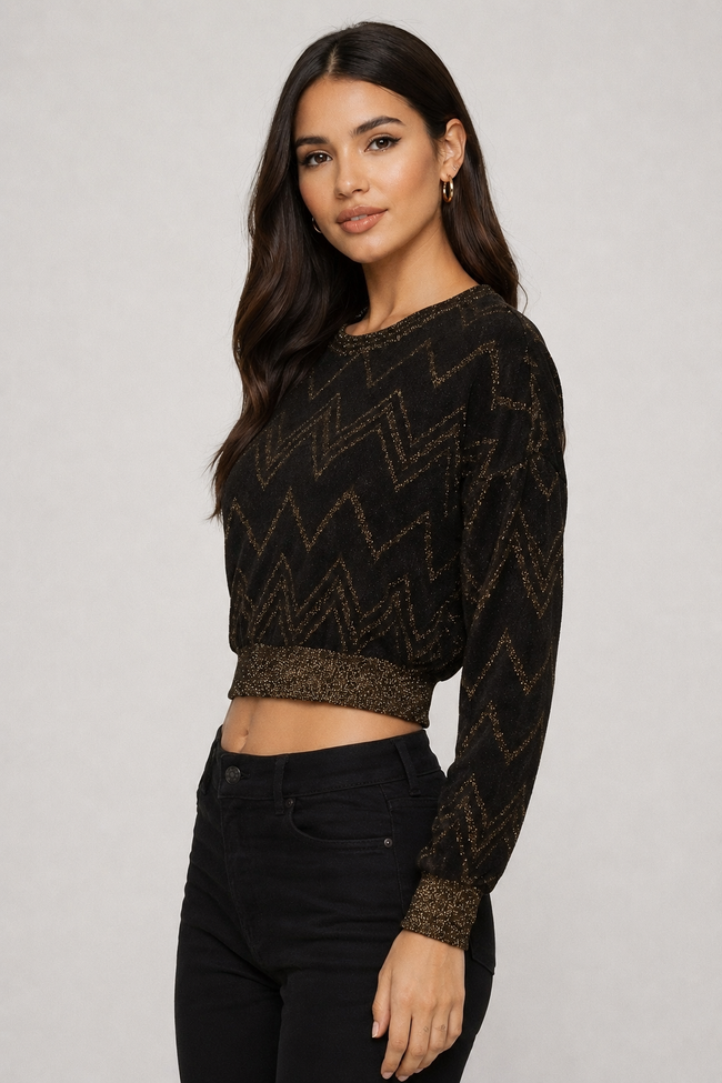 Women Black Crop Top