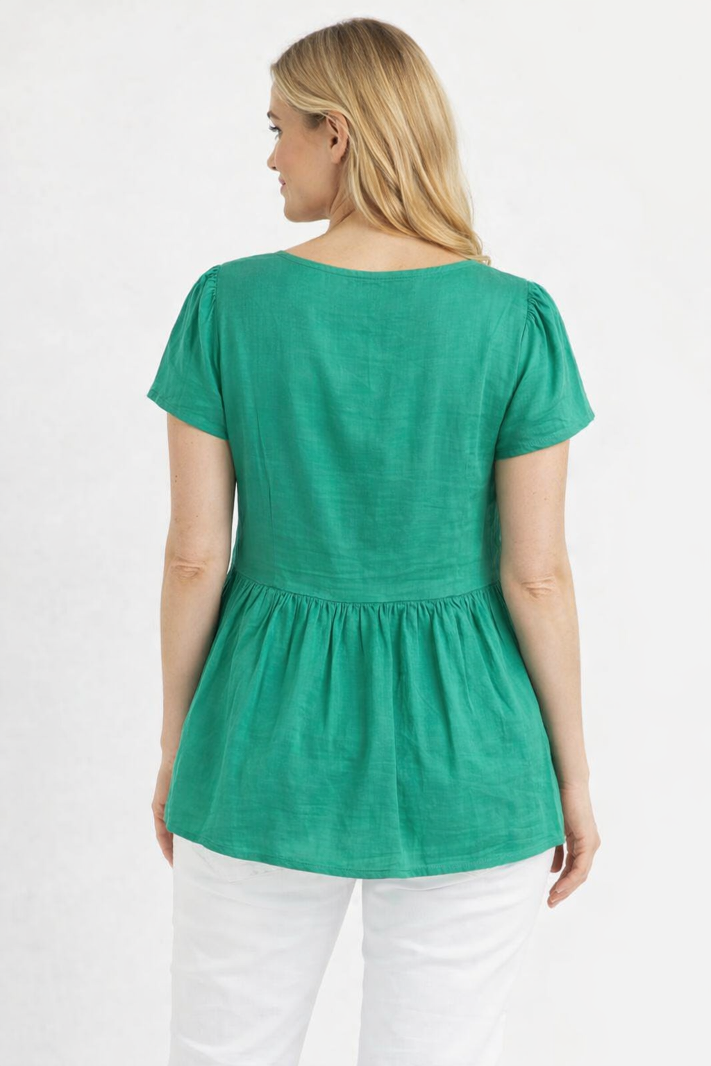 Women Green Peplum Style Top