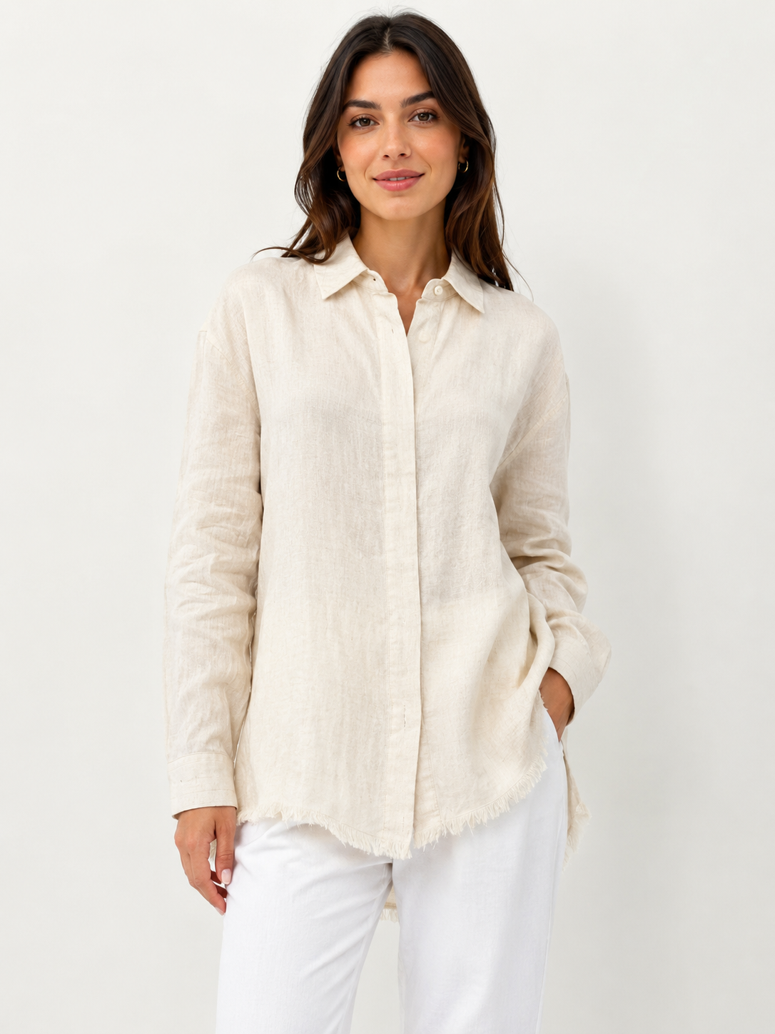 Women Cream Shirt Top