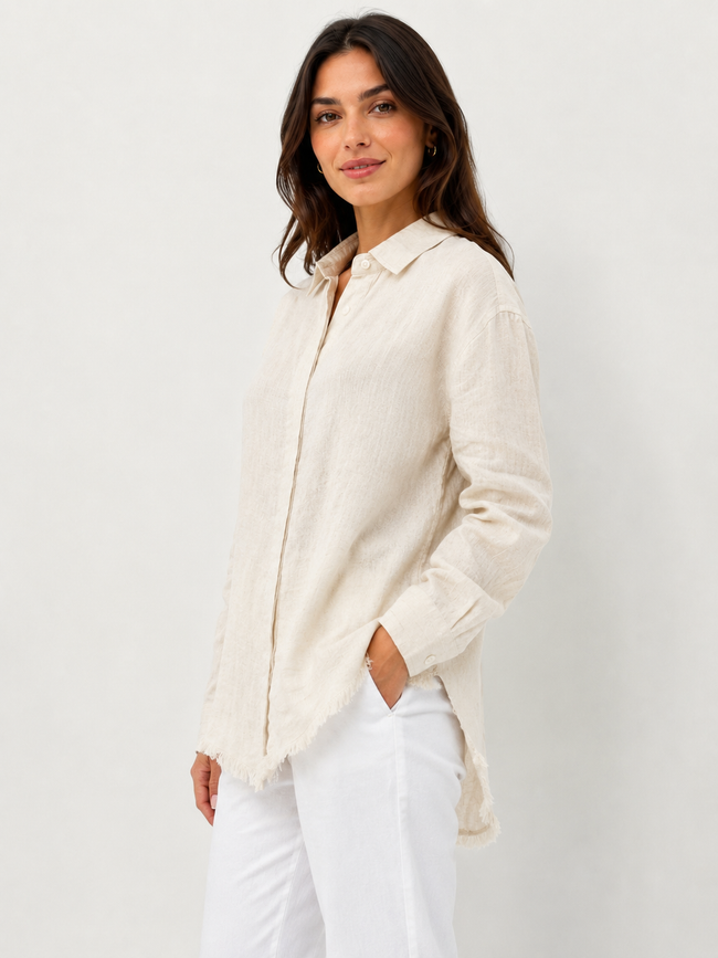 Women Cream Shirt Top