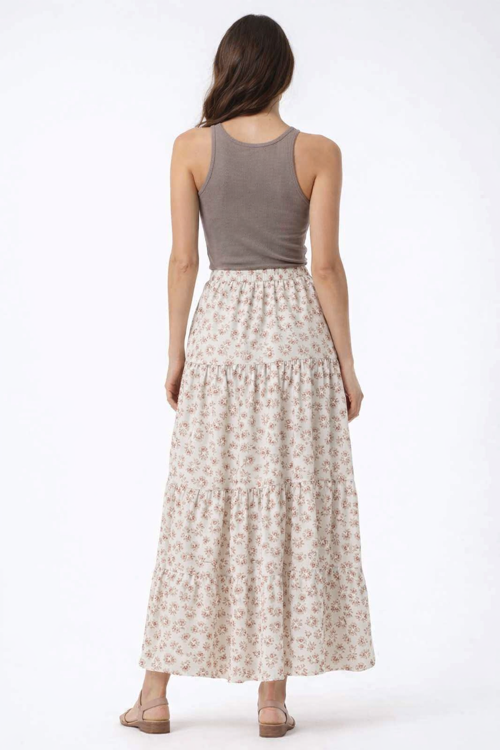 Women Cream  Maxi Skirt