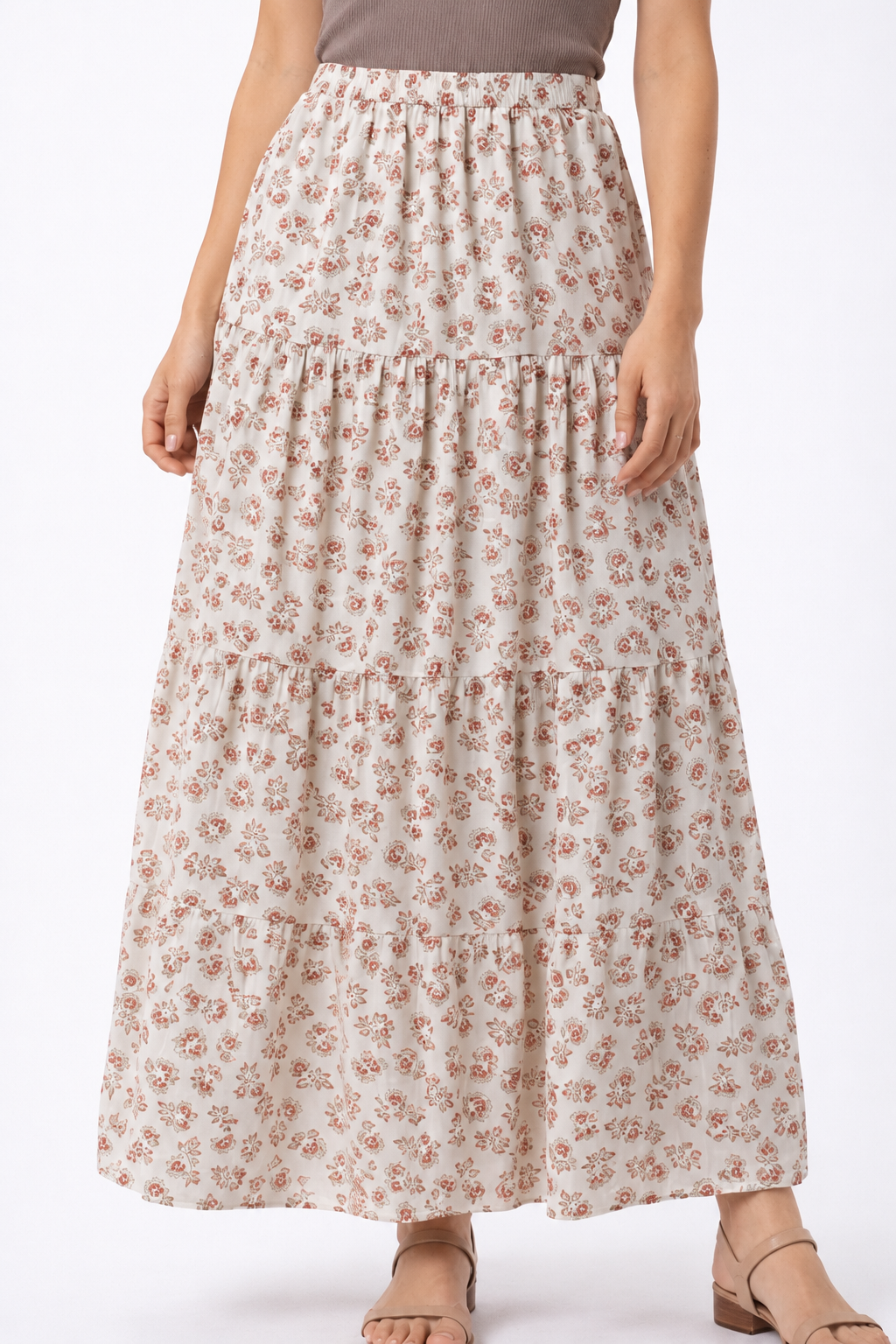 Women Cream  Maxi Skirt