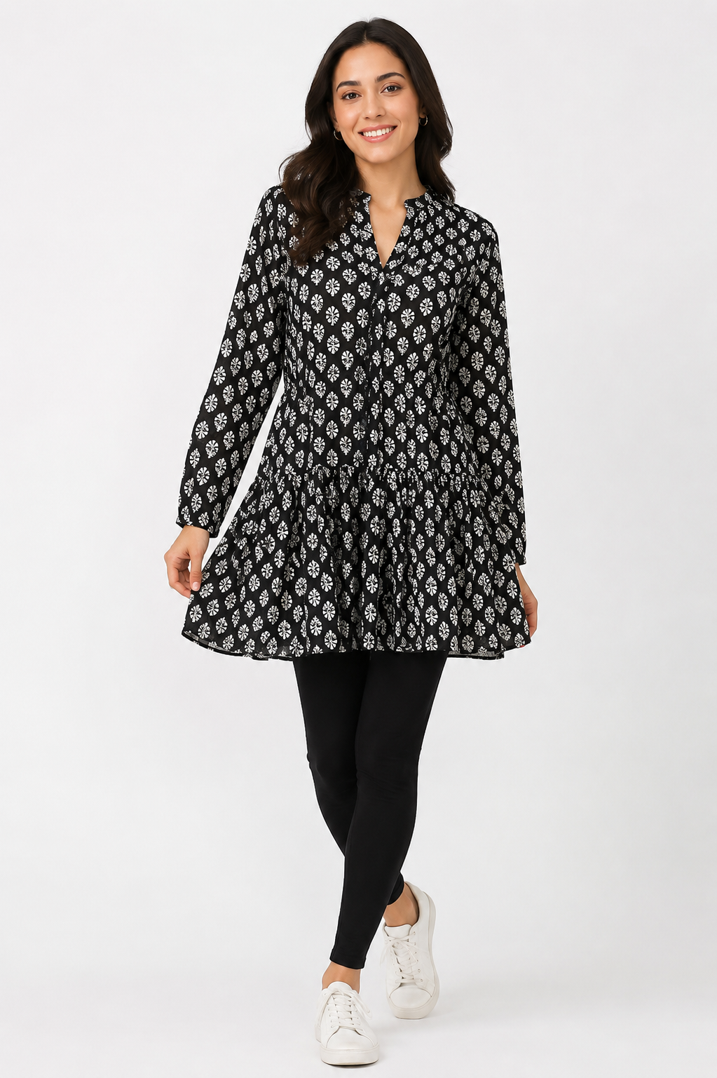 Women Black A-Line Tunic Dress