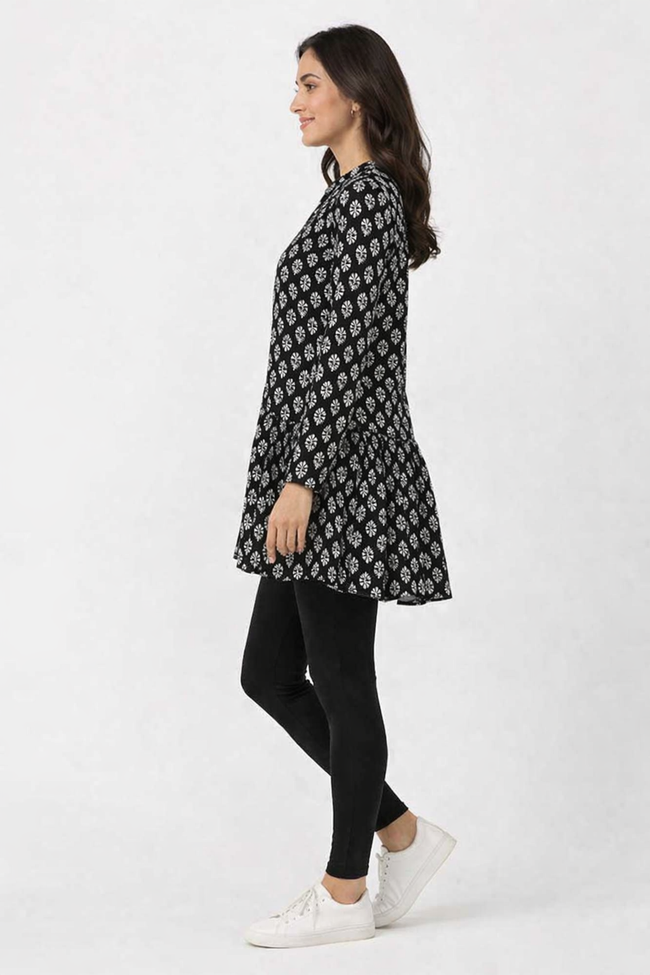 Women Black A-Line Tunic Dress