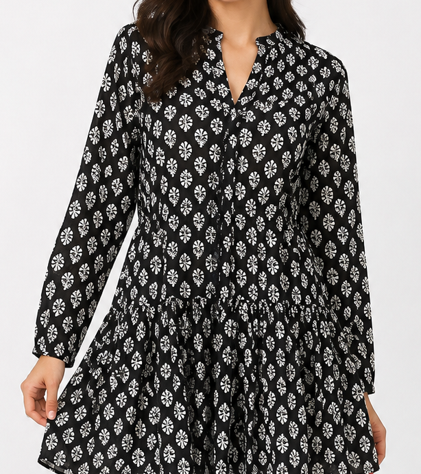 Women Black A-Line Tunic Dress