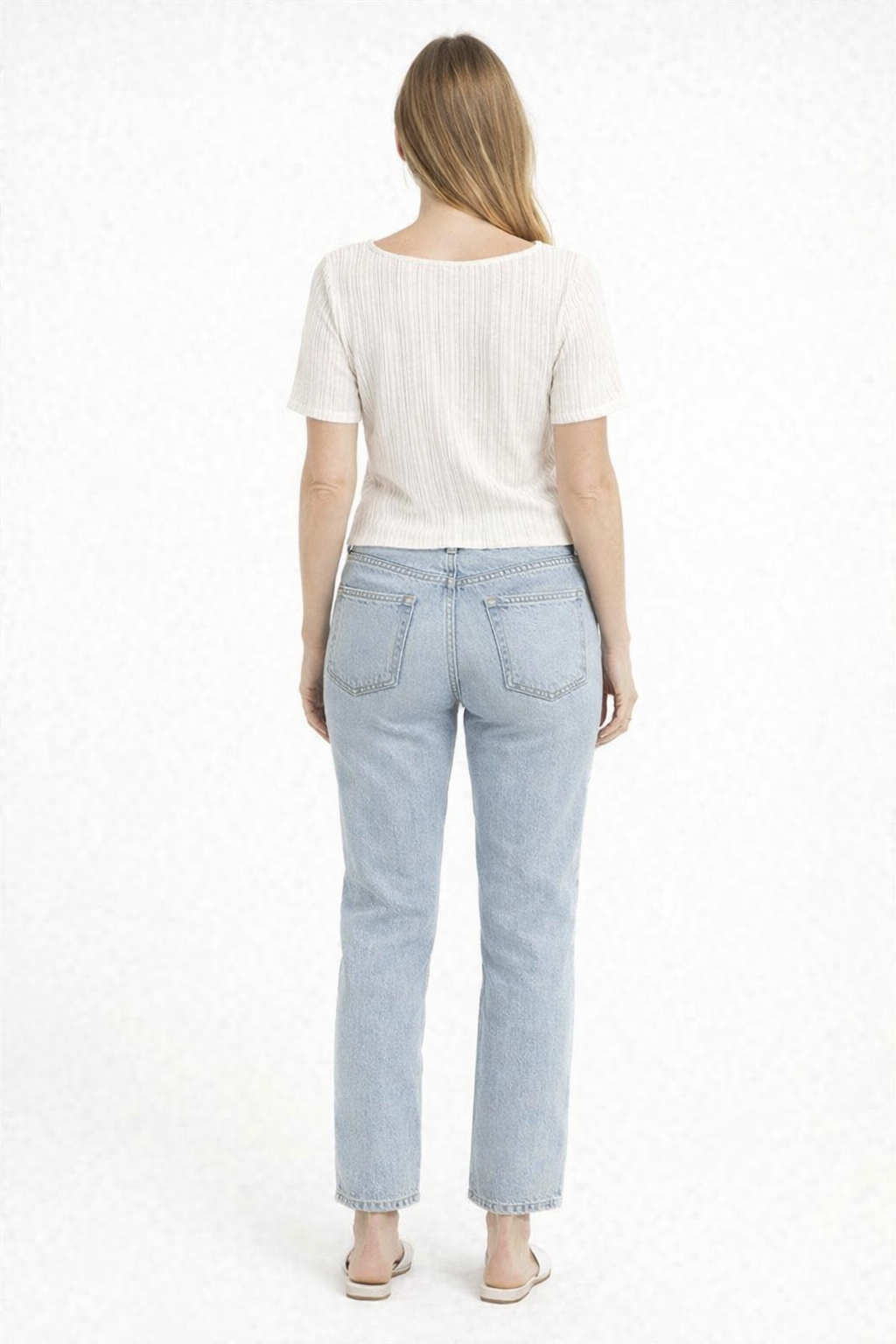 Women White Tie-Up Square Neck Top