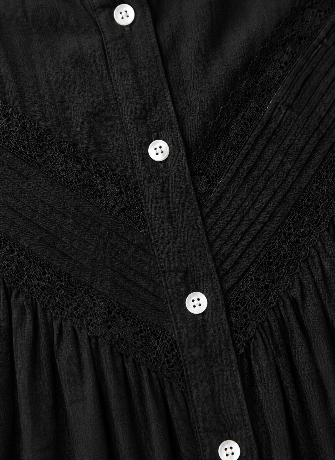 Women Black Lace Detail Top
