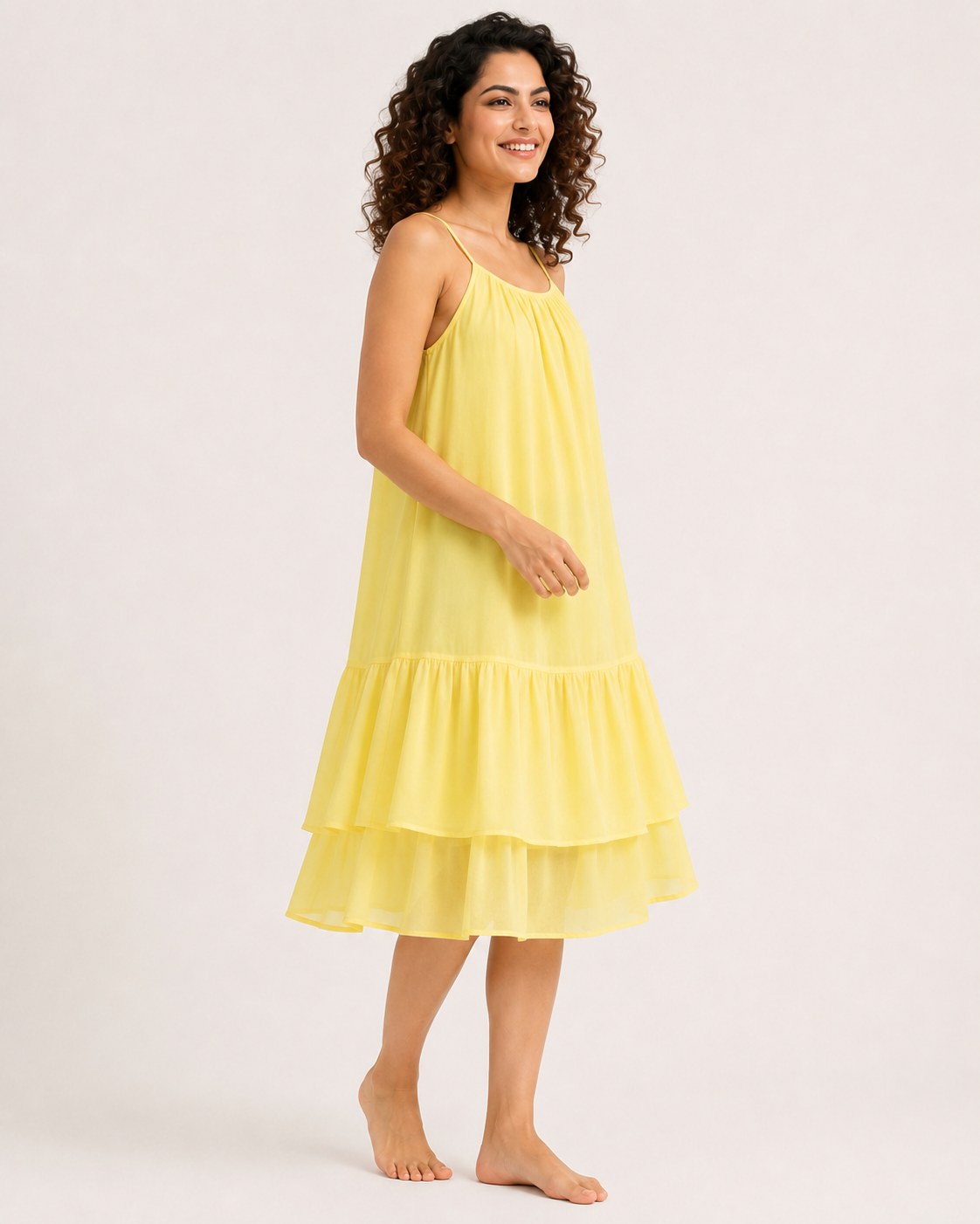 Women Yellow Midi Dress