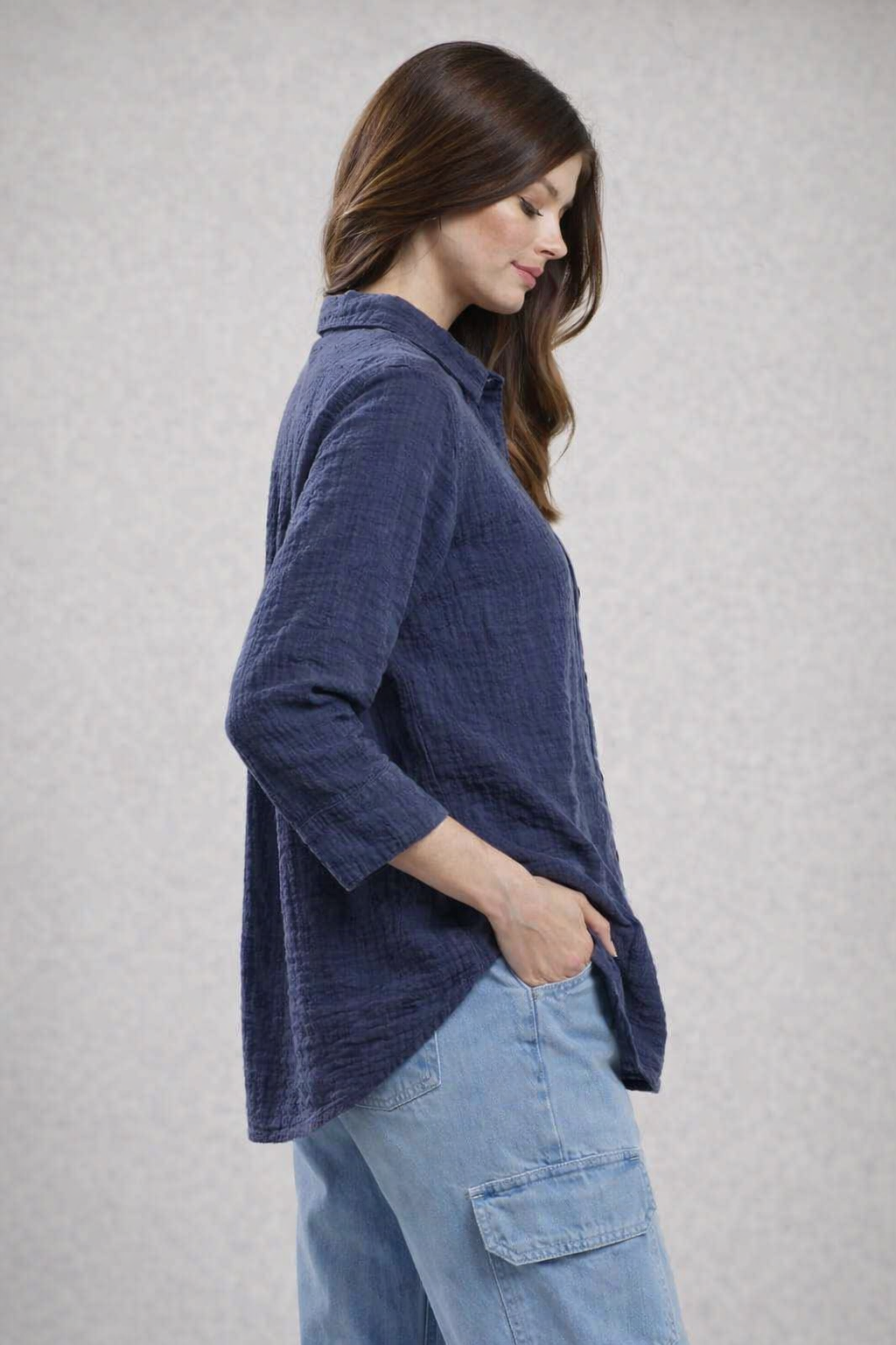 Women Navy Casual Shirt