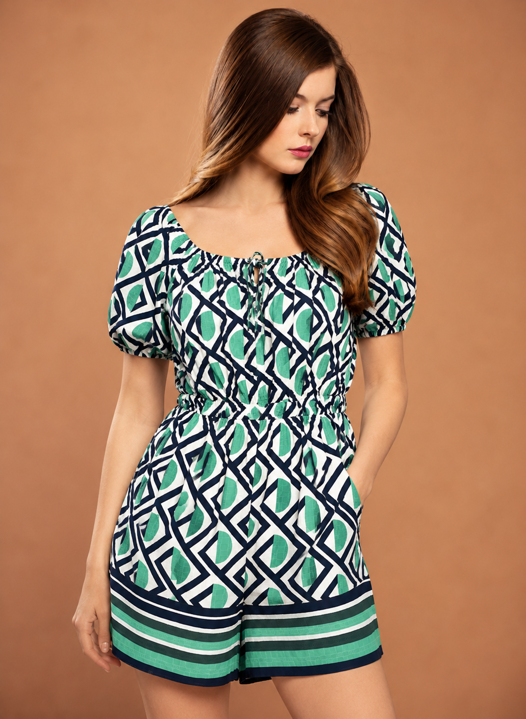 Women Green Casual Playsuit