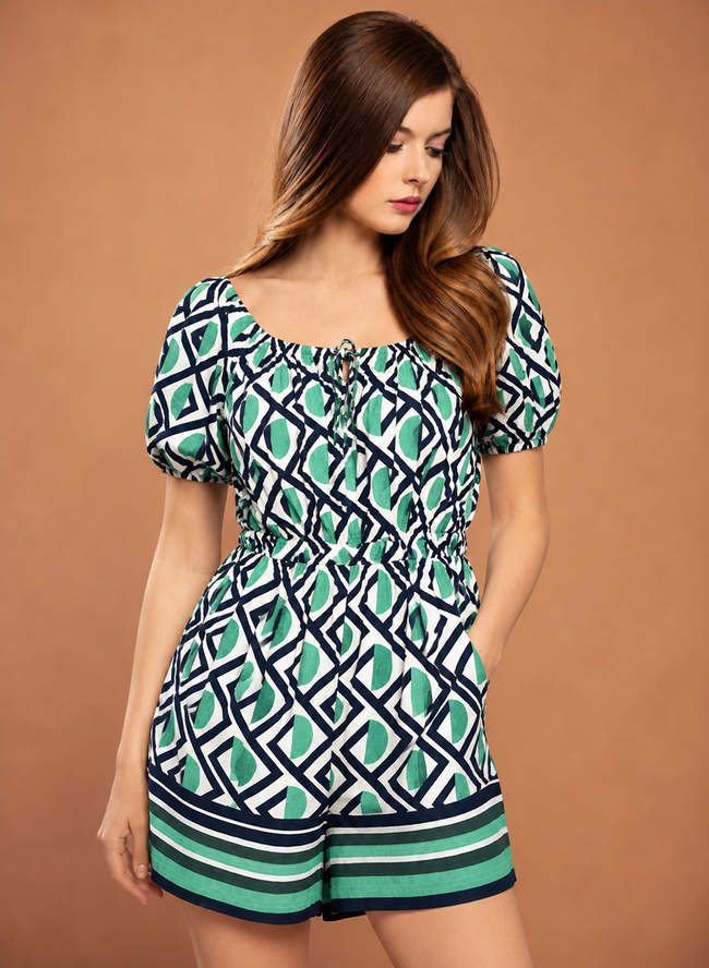 Women Green Casual Playsuit