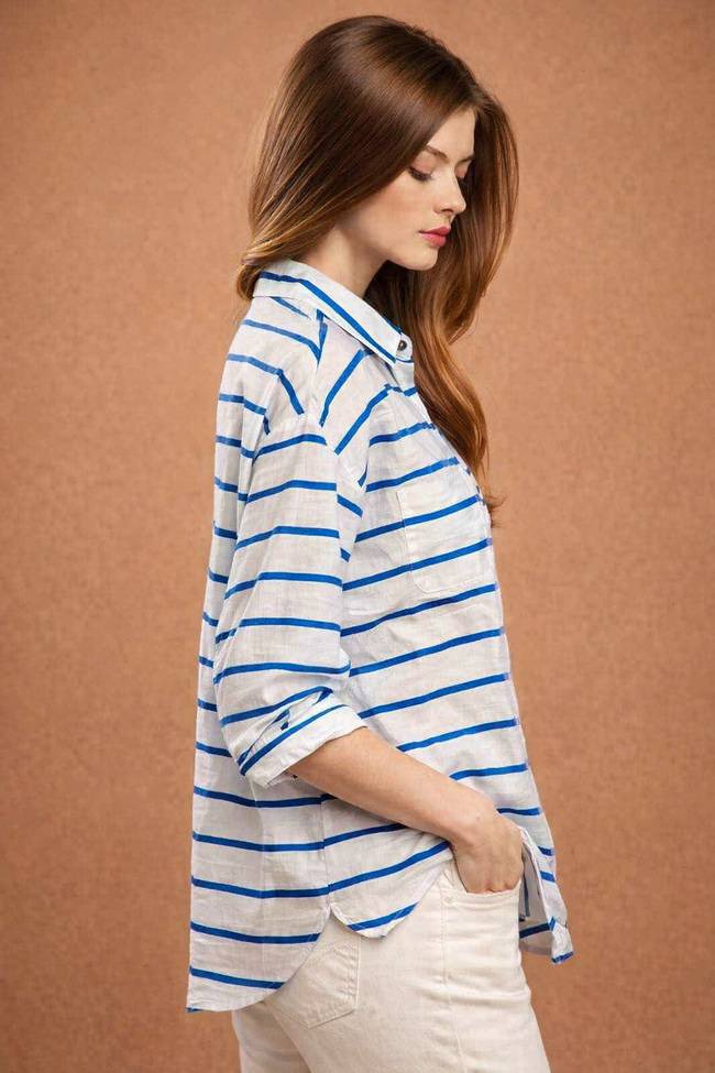 Women Blue Oversized Shirt