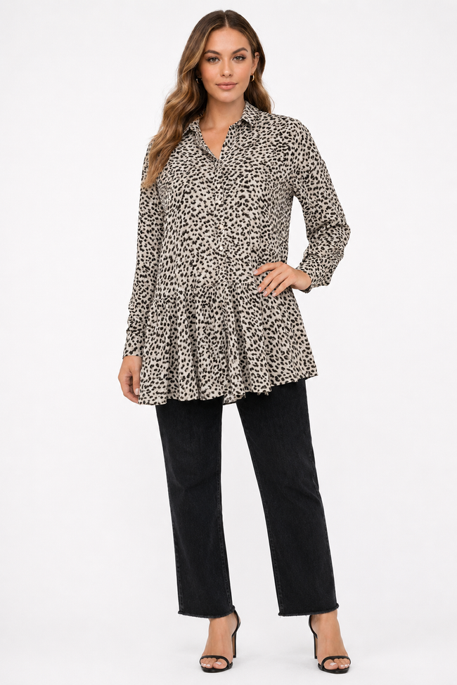 Women Beige Tunic Shirt