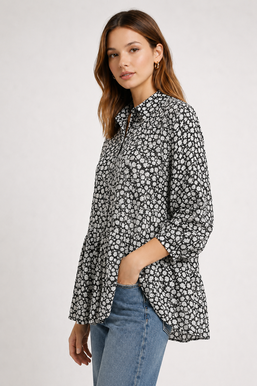 Women Black Tunic Shirt
