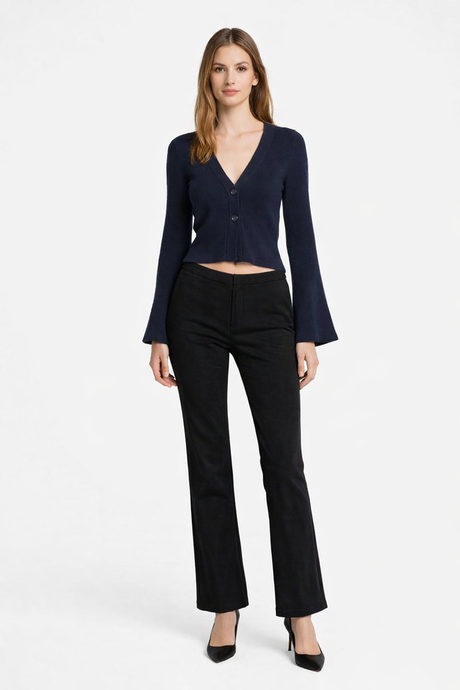 Women Blue Knit Cardigan