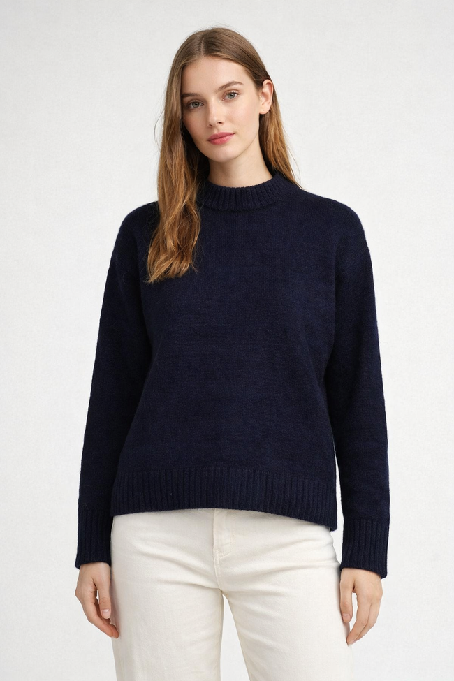 Women Blue Knit Sweater