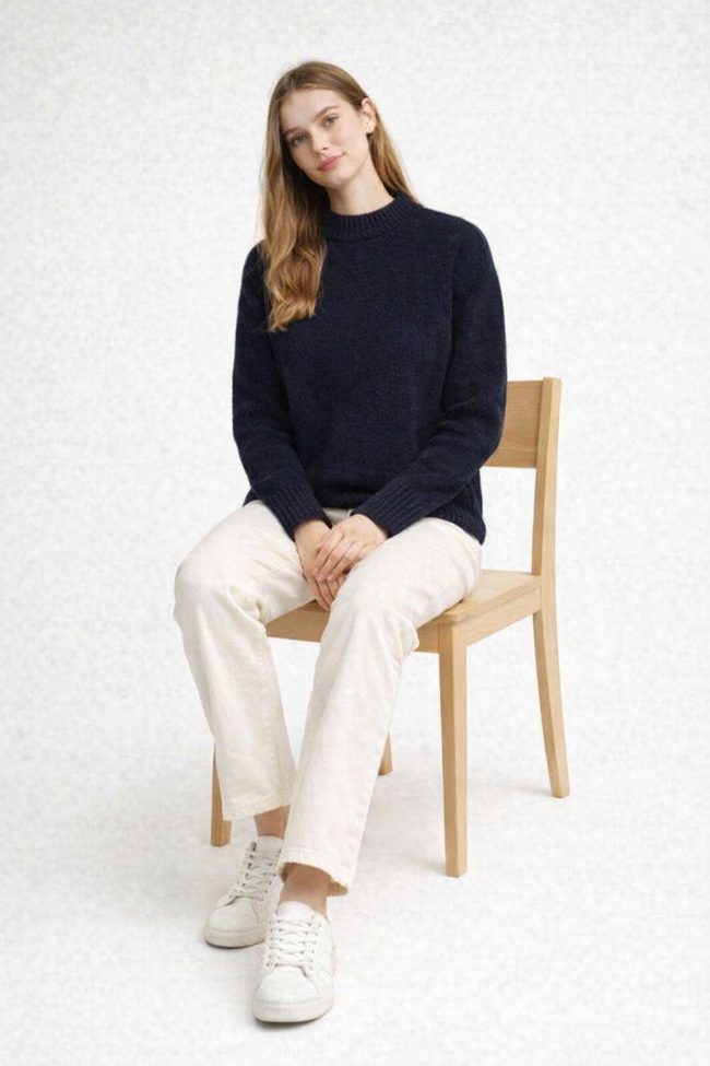 Women Blue Knit Sweater
