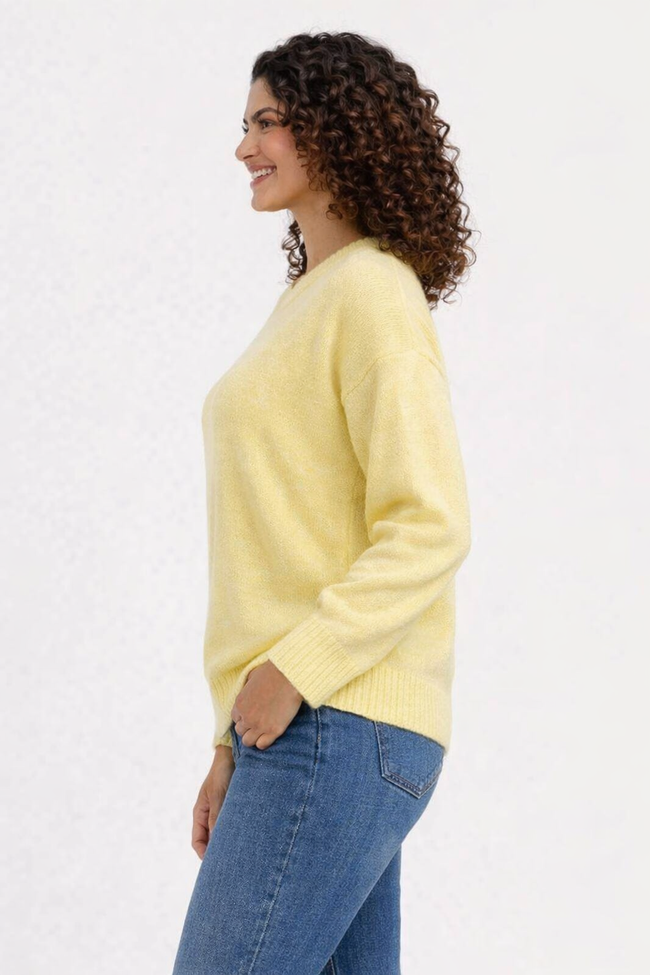 Women Yellow Knit Sweater