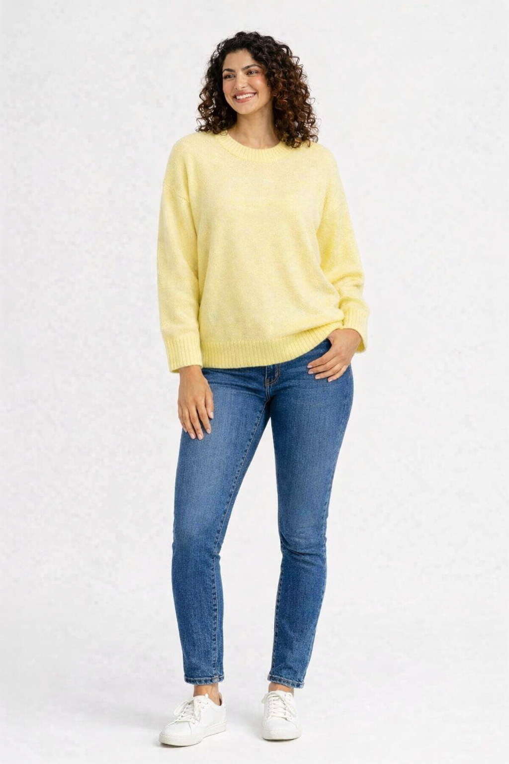 Women Yellow Knit Sweater