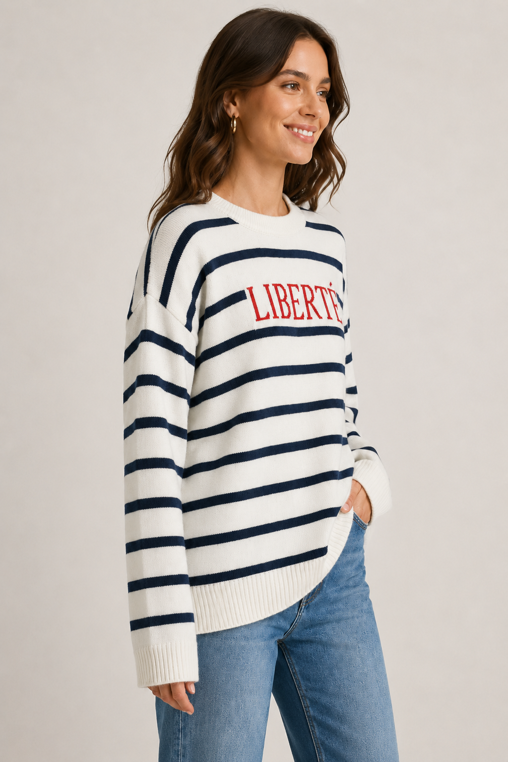 Women White Knit Sweater