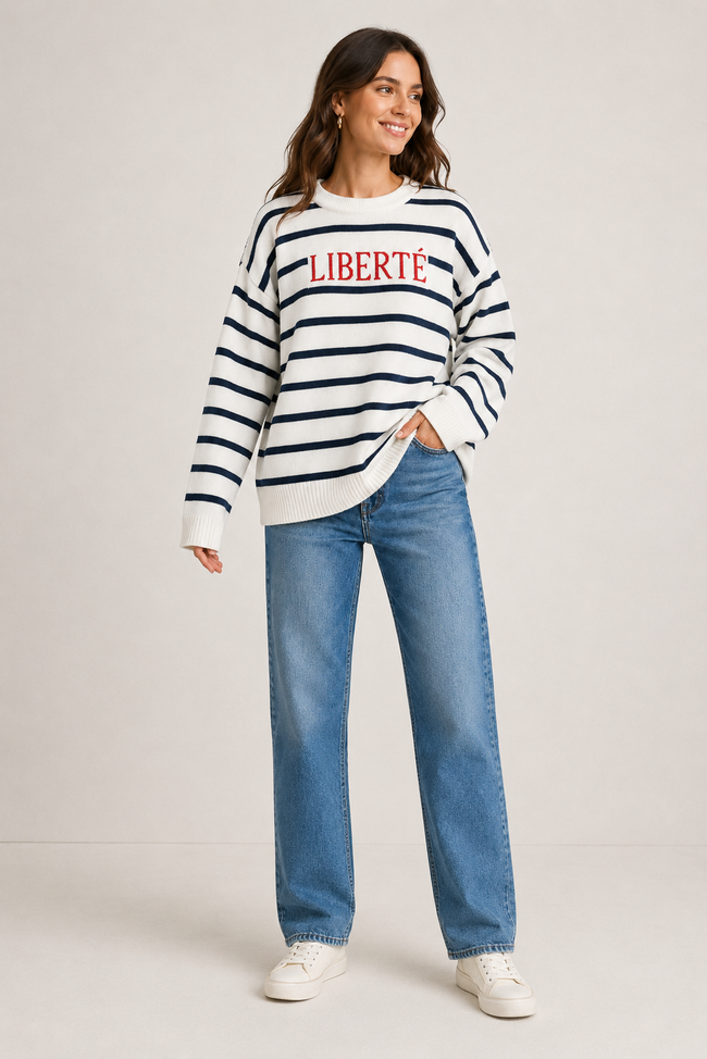 Women White Knit Sweater