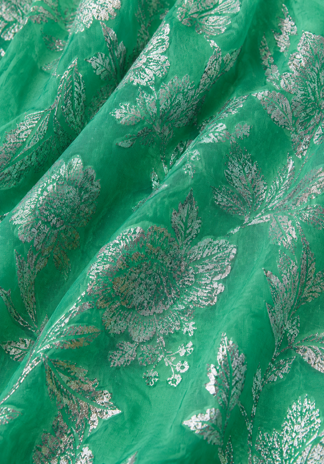 Women Green Floral Print Gathered Top