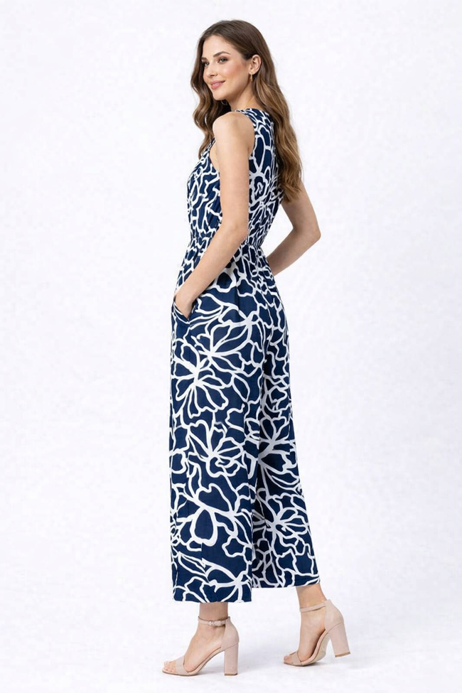 Women Blue Wide Leg Jumpsuit