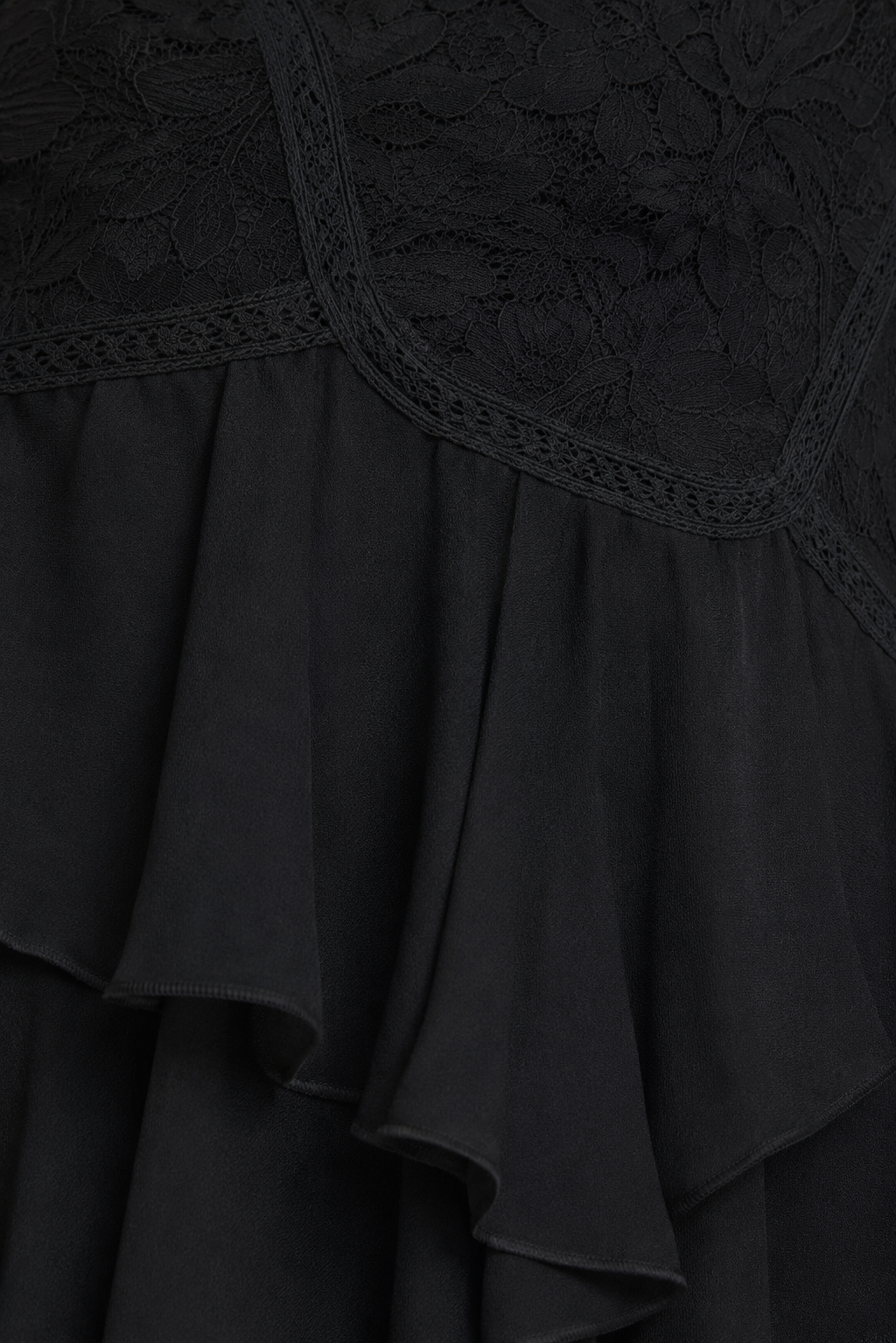 Women Black Layered Midi Skirt