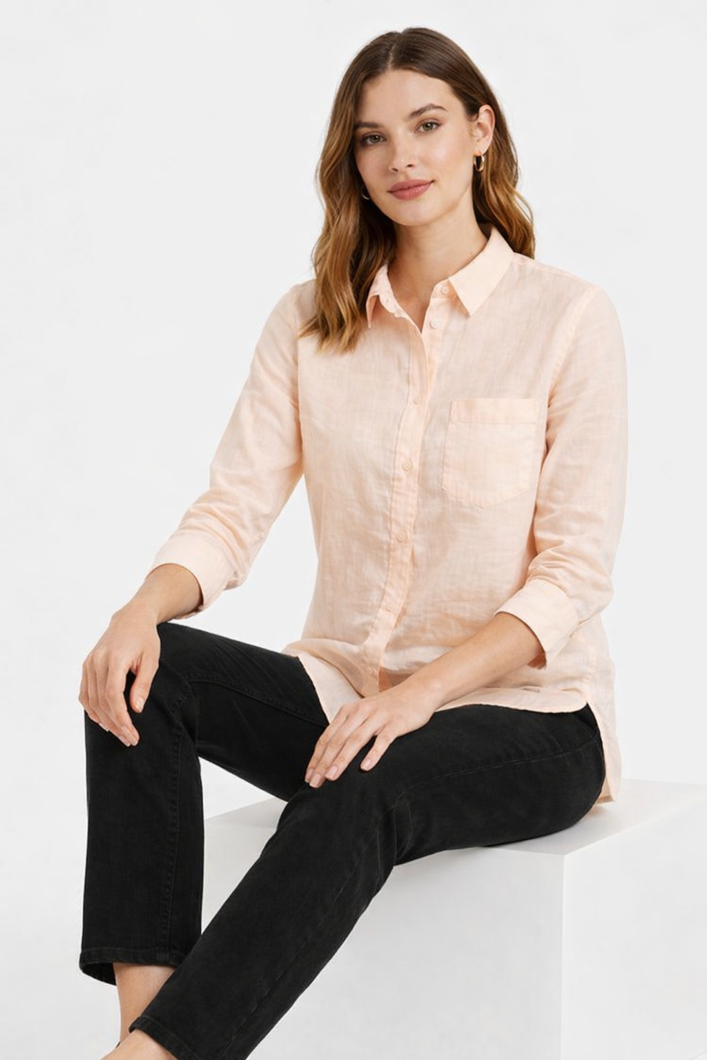 Women Peach  Casual Shirt