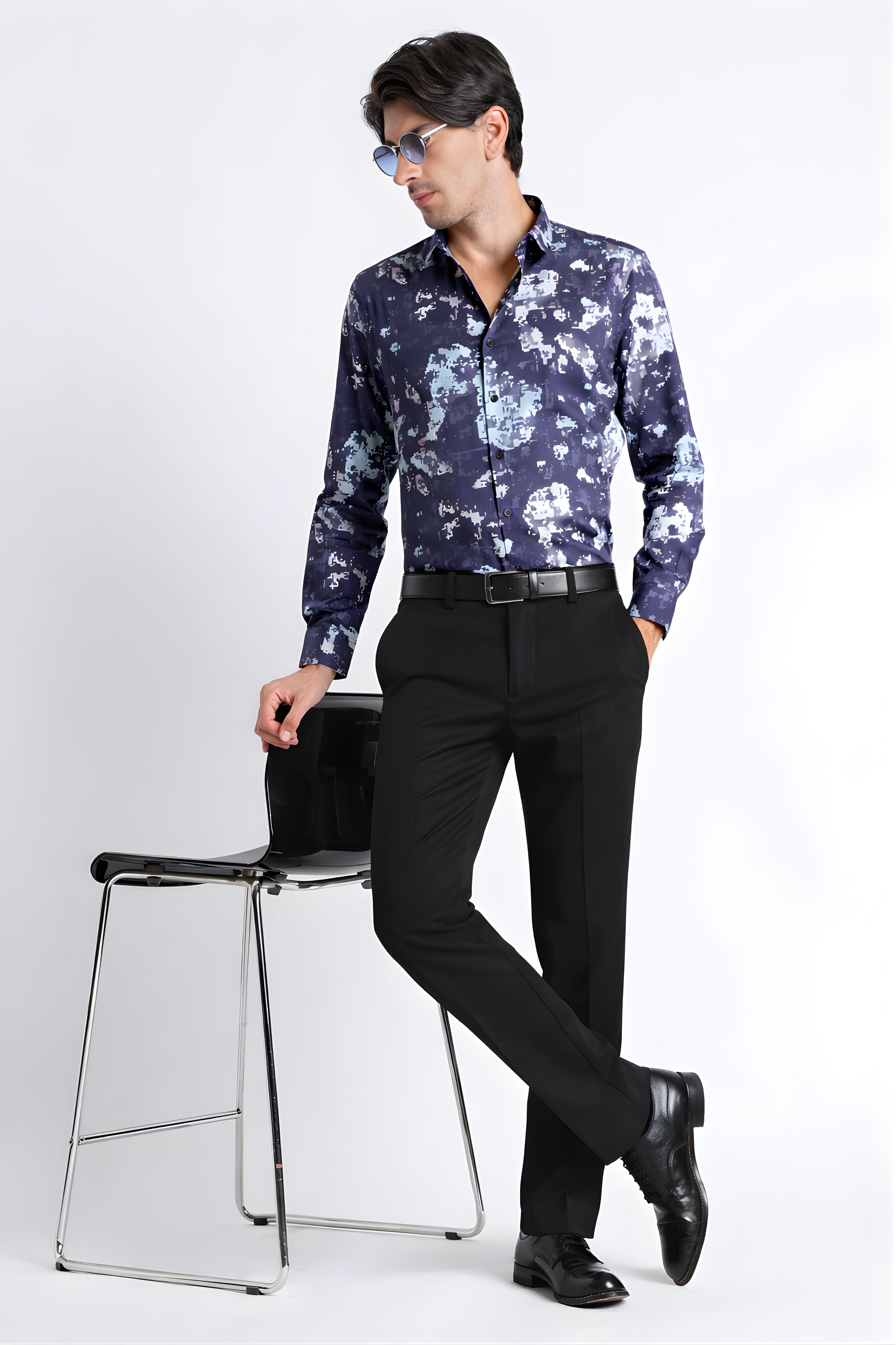 Men Refined Floral Digital Print Shirt