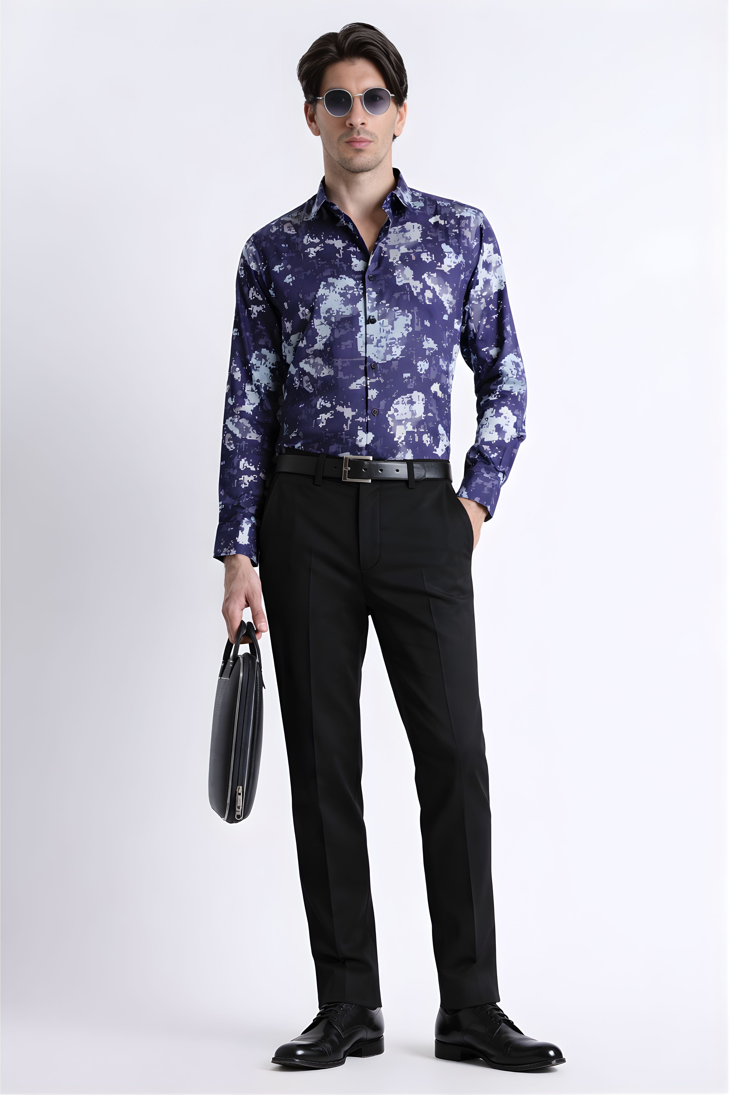 Men Refined Floral Digital Print Shirt